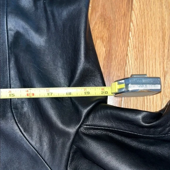 Leather jacket black classic style Liz Claiborne XL - Picture 7 of 9